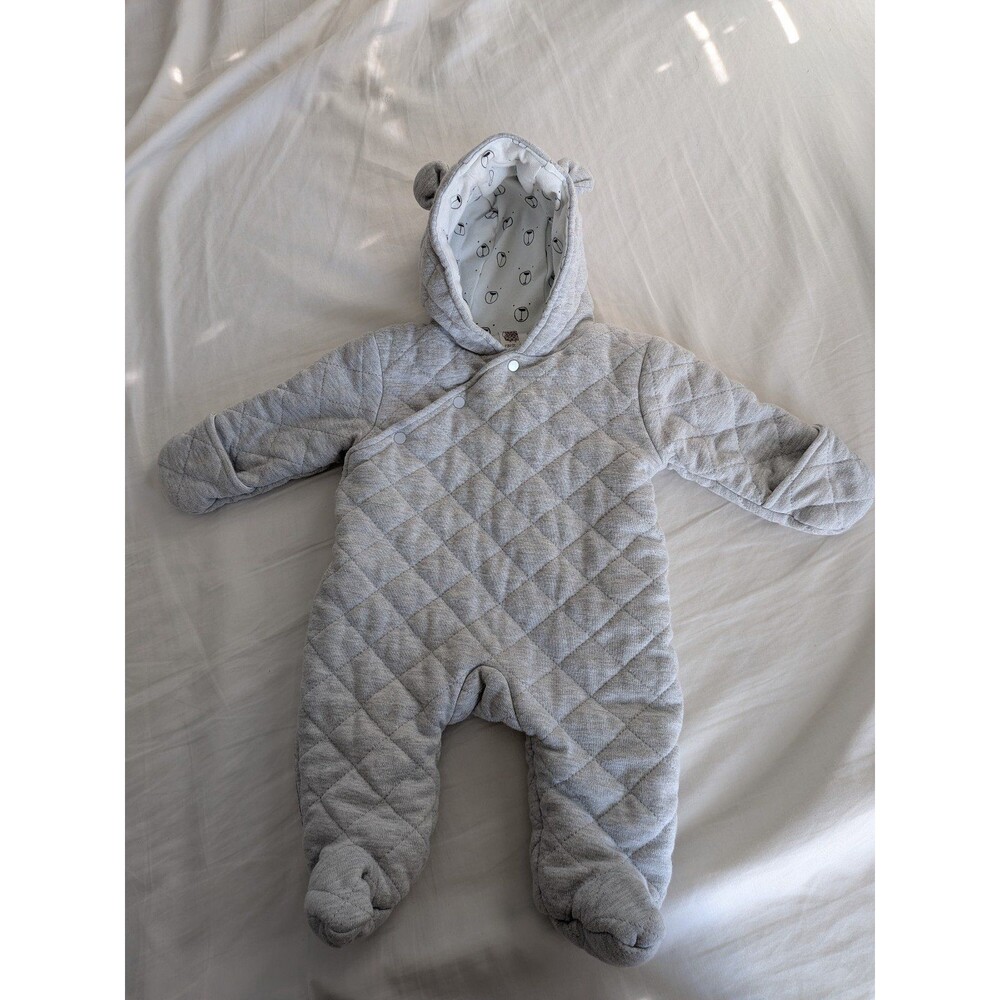 First Wish Quilted Hooded Bunting/Snowsuit, 0-3m